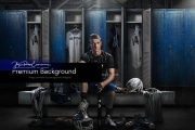 The locker background is a landscape format. The colors of the background is adjusted to team colors. The doors can be opened or closed depending on the needs. Jerseys can be customized and added inside open lockers.  The bench and be added when appropriate to the image.
